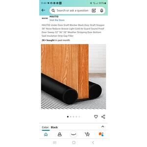 Maxtid Under Door Draft Blocker Double Door draft stopper 32 - 38 inch